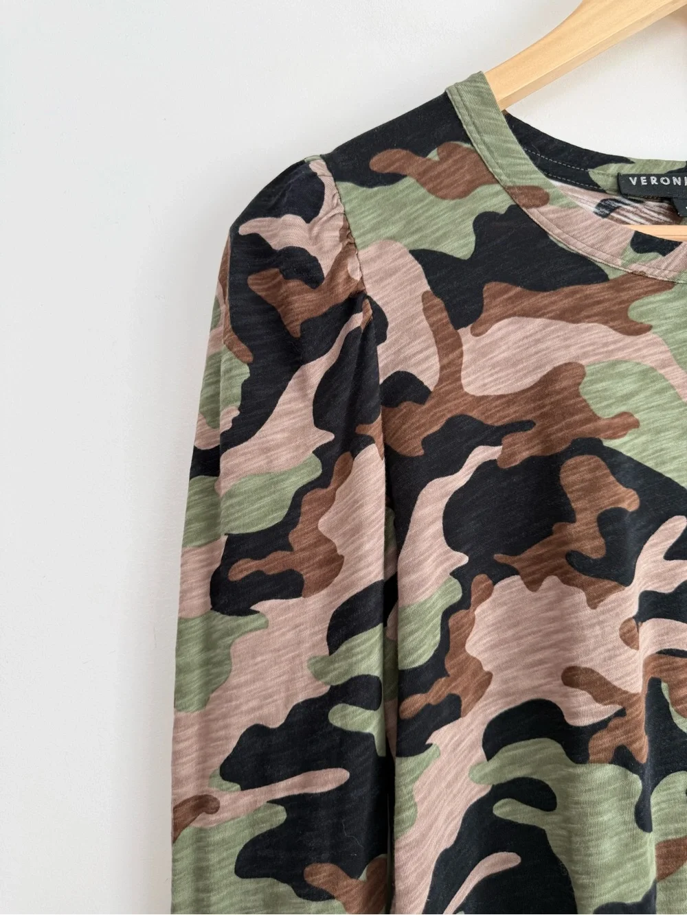 Veronica Beard Porter Camo Long Sleeve Tee
